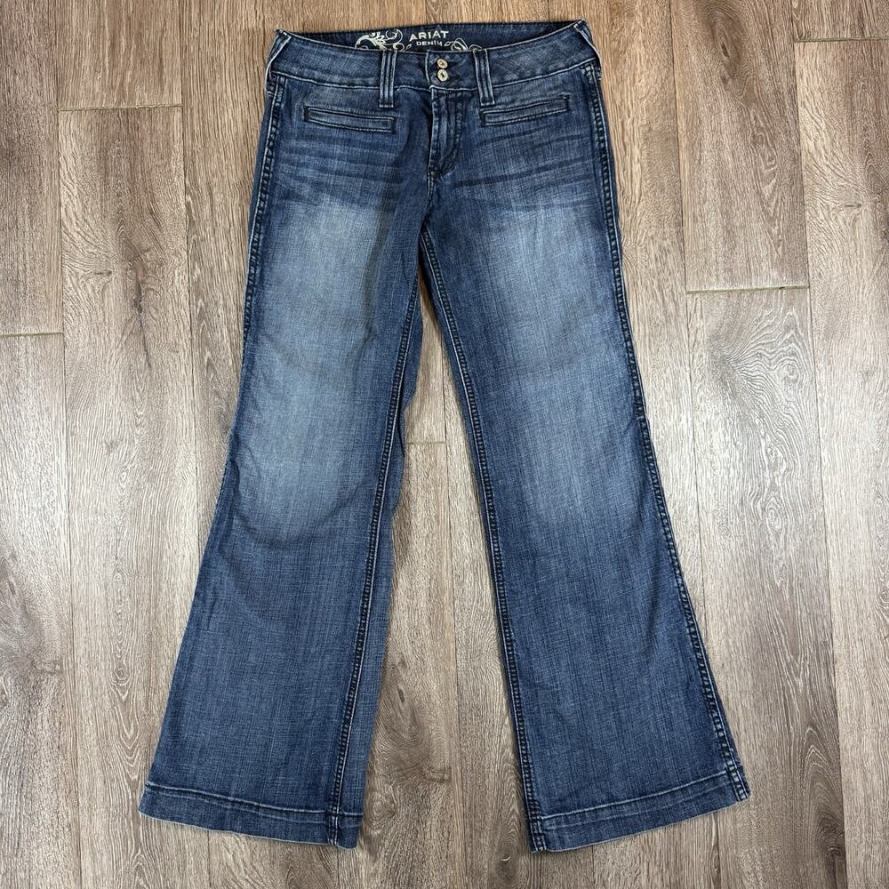 Ariat Trouser Mid Rise Stretch Flare Jeans Size 28S 28 Short